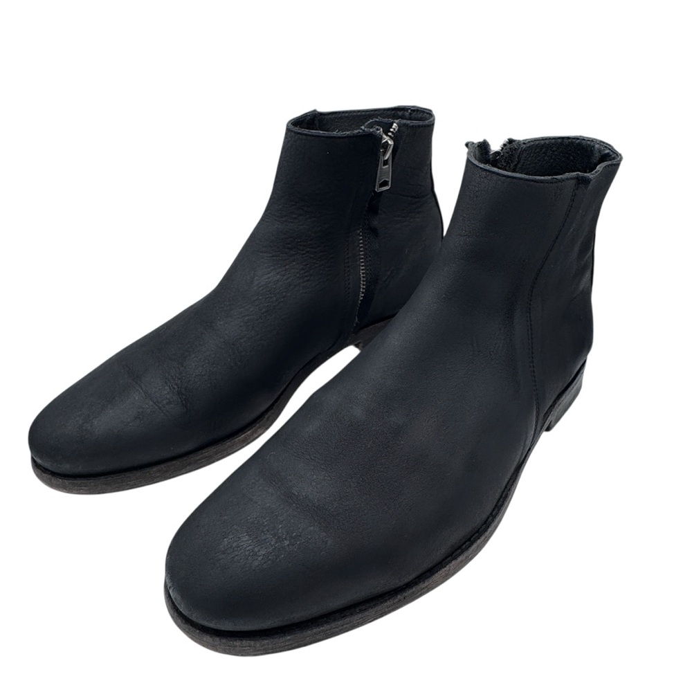 All Saints Lance Men’s Black Leather Zipper Boots - Size 42/ US 9
